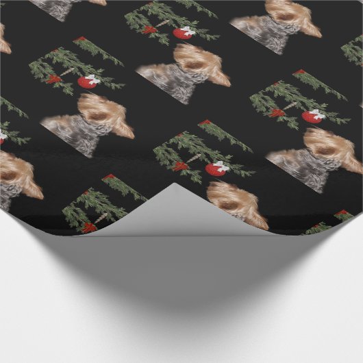 Tempted Yorkie Kerstmis Cadeaupapier (Hoek)