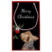 Tempted Yorkie Kerstmis Klein Cadeauzakje (Achterkant)