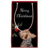 Tempted Yorkie Kerstmis Klein Cadeauzakje (Voorkant)