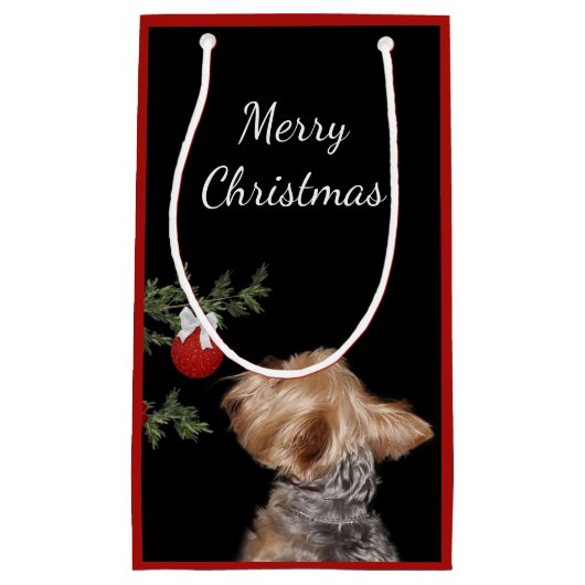 Tempted Yorkie Kerstmis Klein Cadeauzakje (Voorkant)
