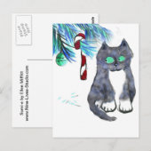 Tempting Candy Cane for Kitty Briefkaart (Voorkant / Achterkant)