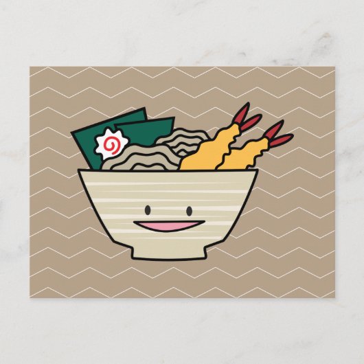 Tempura ramen bowl nori garnalen Japanse noedels Briefkaart (Voorkant)