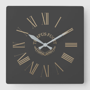 Tempus Fugit Black Acrylwandklok Vierkante Klok