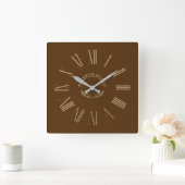 Tempus Fugit Brown acrylwand Vierkante Klok (Huis)