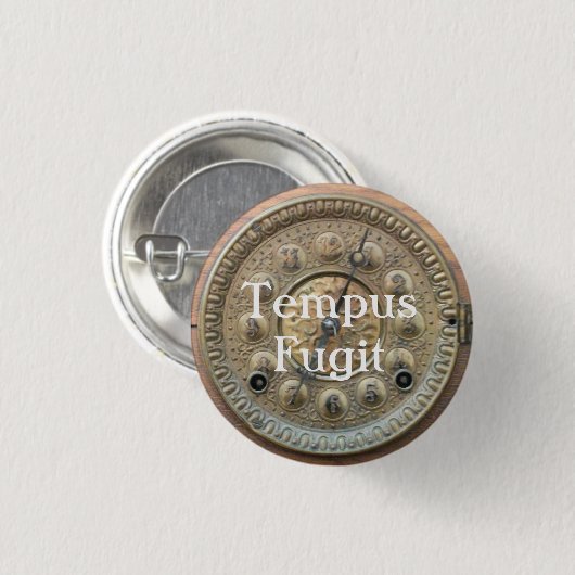 Tempus Fugit Clockface Button (Voorkant /achterkant)
