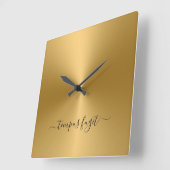 Tempus Fugit Dull Gold Metallic stijl Acrylisch Vierkante Klok (Hoek)