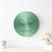 Tempus Fugit Emerald Green Metallic Style Acrylisc Grote Klok (Huis)