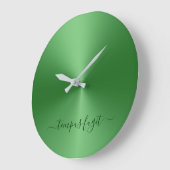 Tempus Fugit Green Metallic Style Acryl Grote Klok (Hoek)