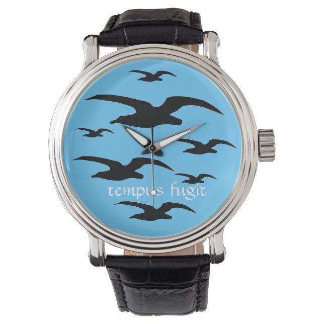 Tempus Fugit Horloge (Blauw) (Voorkant)