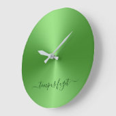 Tempus Fugit Light Green Metallic Style Acrylisch Grote Klok (Hoek)