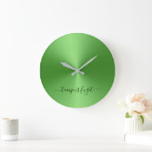 Tempus Fugit Light Green Metallic Style Acrylisch Grote Klok (Huis)