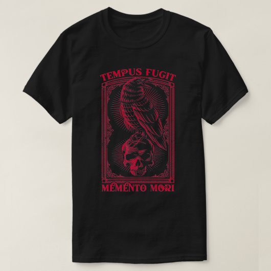 Tempus Fugit Memento Mori Latijnse Phrase Premium T-shirt (Design voorkant)