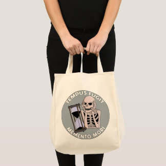Tempus Fugit Skelet Memento Mori Zandloper Tote Bag
