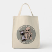 Tempus Fugit Skeleton Memento Mori Hourglass Tote Bag (Achterkant)