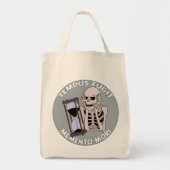 Tempus Fugit Skeleton Memento Mori Hourglass Tote Bag (Voorkant)