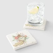 Tempus Fugit Stenen Onderzetter (Zijkant)