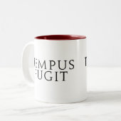Tempus Fugit Tweekleurige Koffiemok (Voorkant links)