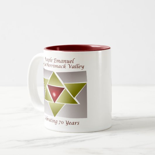 TEMV 70th Tweekleurige Koffiemok (Voorkant links)