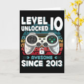 Ten 10yr Bday Son Boy Funny Gamer 10th 10 Year Old Kaart (Gele Bloem)