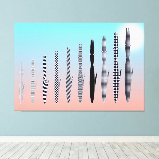 Ten Cat's Geometric Pattern  Canvas Afdruk (Insitu (Houten vloer))