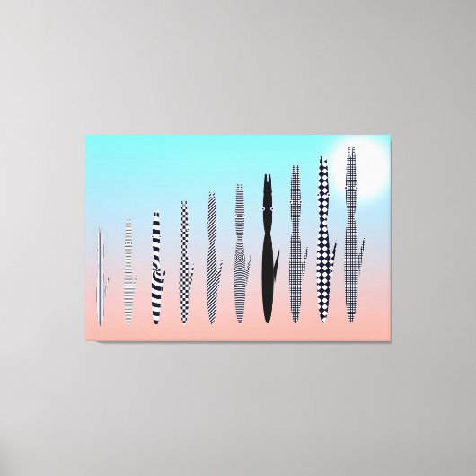 Ten Cat's Geometric Pattern Canvas Afdruk (Voorkant)