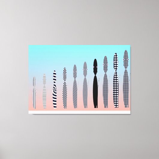 Ten Cat's Geometric Pattern Design  Canvas Afdruk (Voorkant)