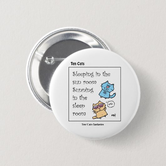 TEN-CATS - Zonneverbranding Ronde Button 5,7 Cm (Voorkant /achterkant)