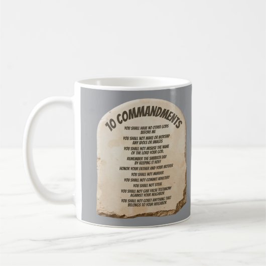 Ten Commandments Koffiemok (Links)