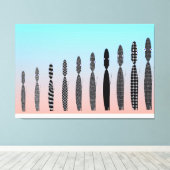 Ten Crochet Cats Geometric Pattern Canvas Afdruk (Insitu (Houten vloer))