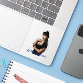 Ten dode lieverd sticker (Laptop met iPhone)