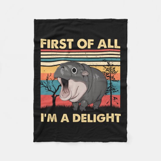  Ten eerste ben ik een genot Moo Deng Ba Fleece Deken (Voorkant)
