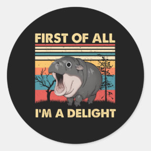  Ten eerste ben ik een genot Moo Deng Ba Ronde Sticker