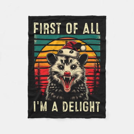 Ten eerste ben ik een verrukking Angry Opossum CH Fleece Deken (Voorkant)