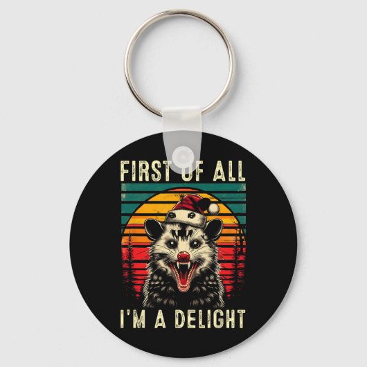 Ten eerste ben ik een verrukking Angry Opossum CH Sleutelhanger (Voorkant)