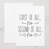 Ten eerste: geen tweede van alle nr. bedankkaart (Voorkant / Achterkant)