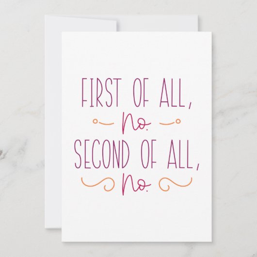 Ten eerste: geen tweede van alle nr. bedankkaart (Voorkant)