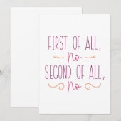 Ten eerste: geen tweede van alle nr. bedankkaart (Voorkant / Achterkant)