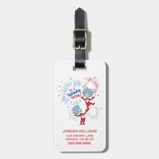 Ten eerste, het is een zomer ding bagagelabel (Voorkant verticaal)