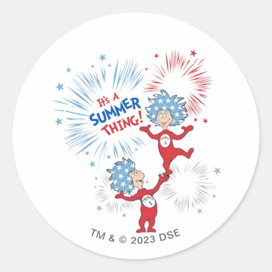 Ten eerste, het is een zomer ding ronde sticker (Voorkant)