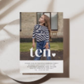 Ten Heart Photo Birthday Invitation Kaart
