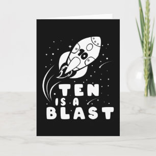 TEN IS EEN BLAST 10th Birthday Boy Space Birthday Kaart