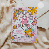 Ten is een Vibe Groovy 70s Flower Power verjaardag Kaart