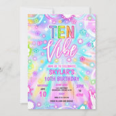 Ten is een Vibe Neon Glow 10e verjaardagsfeestje Kaart (Voorkant)