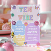 Ten is een vibe preppy patch 10e verjaardagsfeestj kaart