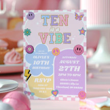 Ten is een vibe preppy patch 10e verjaardagsfeestj