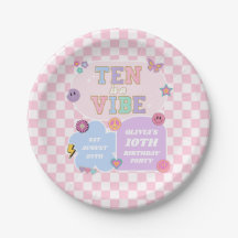 Ten is een vibe preppy patch 10e verjaardagsfeestj