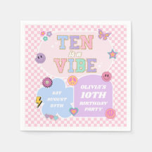 Ten is een vibe preppy patch 10e verjaardagsfeestj