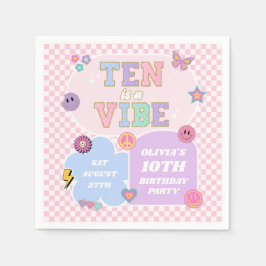 Ten is een vibe preppy patch 10e verjaardagsfeestj servet