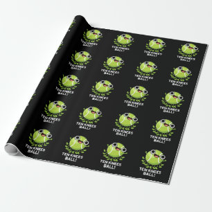 Ten Knees Ball Funny Tennis Pun Dark BG Cadeaupapier