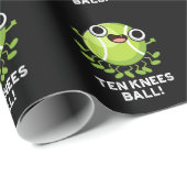 Ten Knees Ball Funny Tennis Pun Dark BG Cadeaupapier (Rol Hoek)